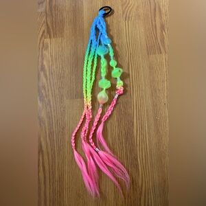 Hand made rainbow festival hair braids